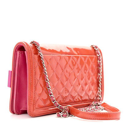 Chanel Plexiglass Patent Small Boy Brick Flap Pink Orange 3 of 11