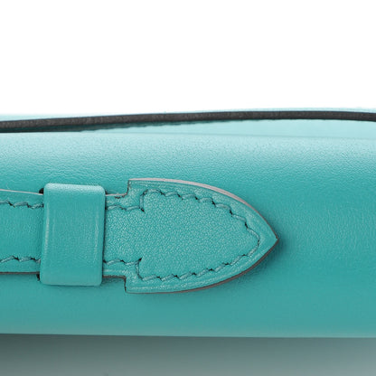 Hermes Swift Kelly Cut Clutch Pochette Bleu Paon 11 of 22