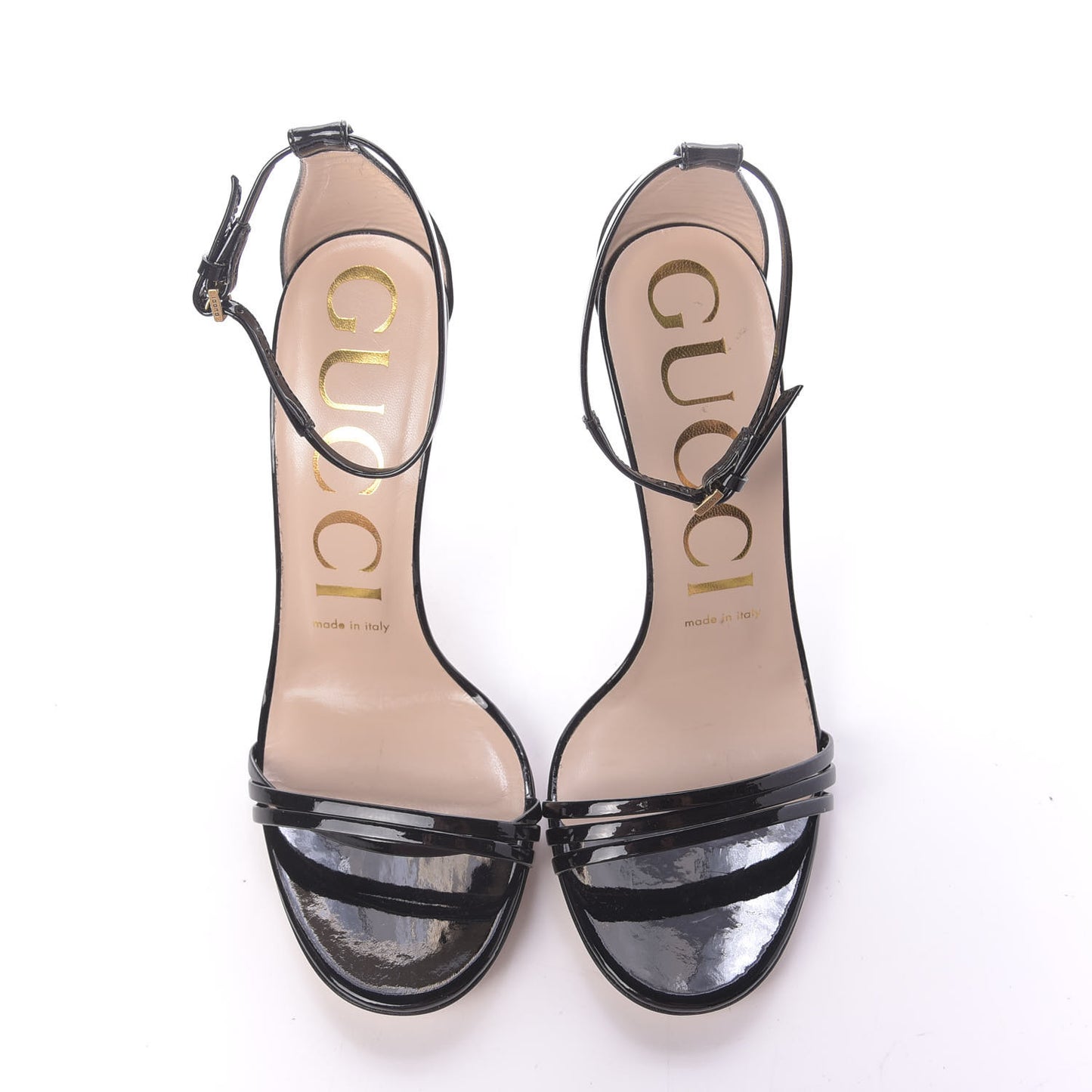 Patent Crystal Removable Bow Sandals 36.5 Black