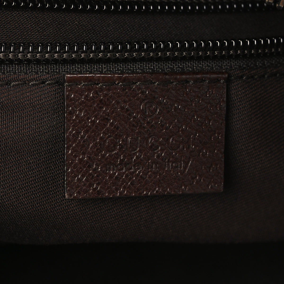Monogram Web Medium Half Moon Hobo Dark Brown