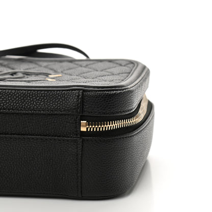 Chanel Caviar Quilted Medium CC Filigree Vanity Case Black 10 of 11