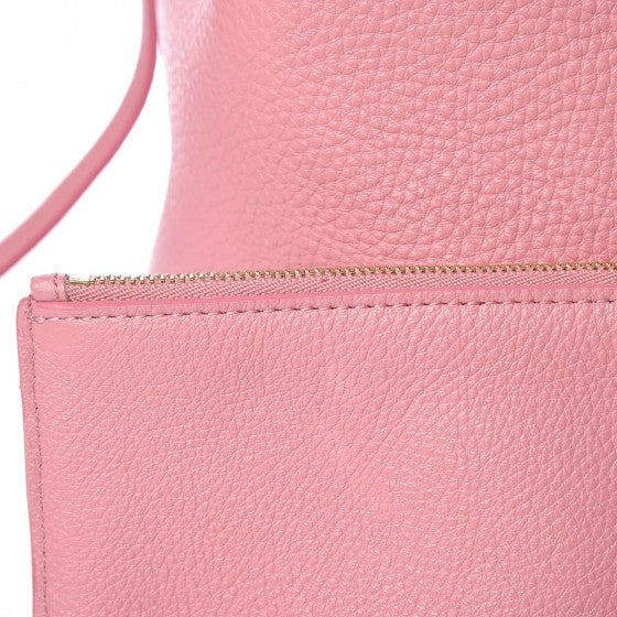 Tumbled Calfskin Bucket Bag Blush
