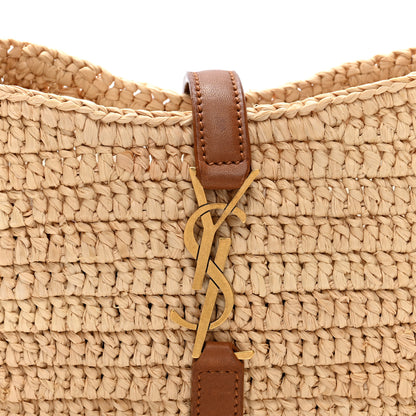 Saint Laurent Raffia Calfskin Le 5 A 7 Mini Hobo   Natural Brick 8 of 10