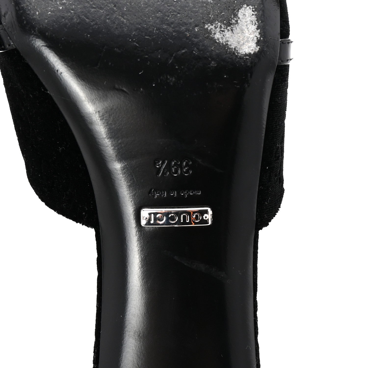 Gucci New Velvet Ashmir Regent Calfskin GG Monogram Square Toe Bow 45mm Slide Sandals 39.5 Black 7 of 10