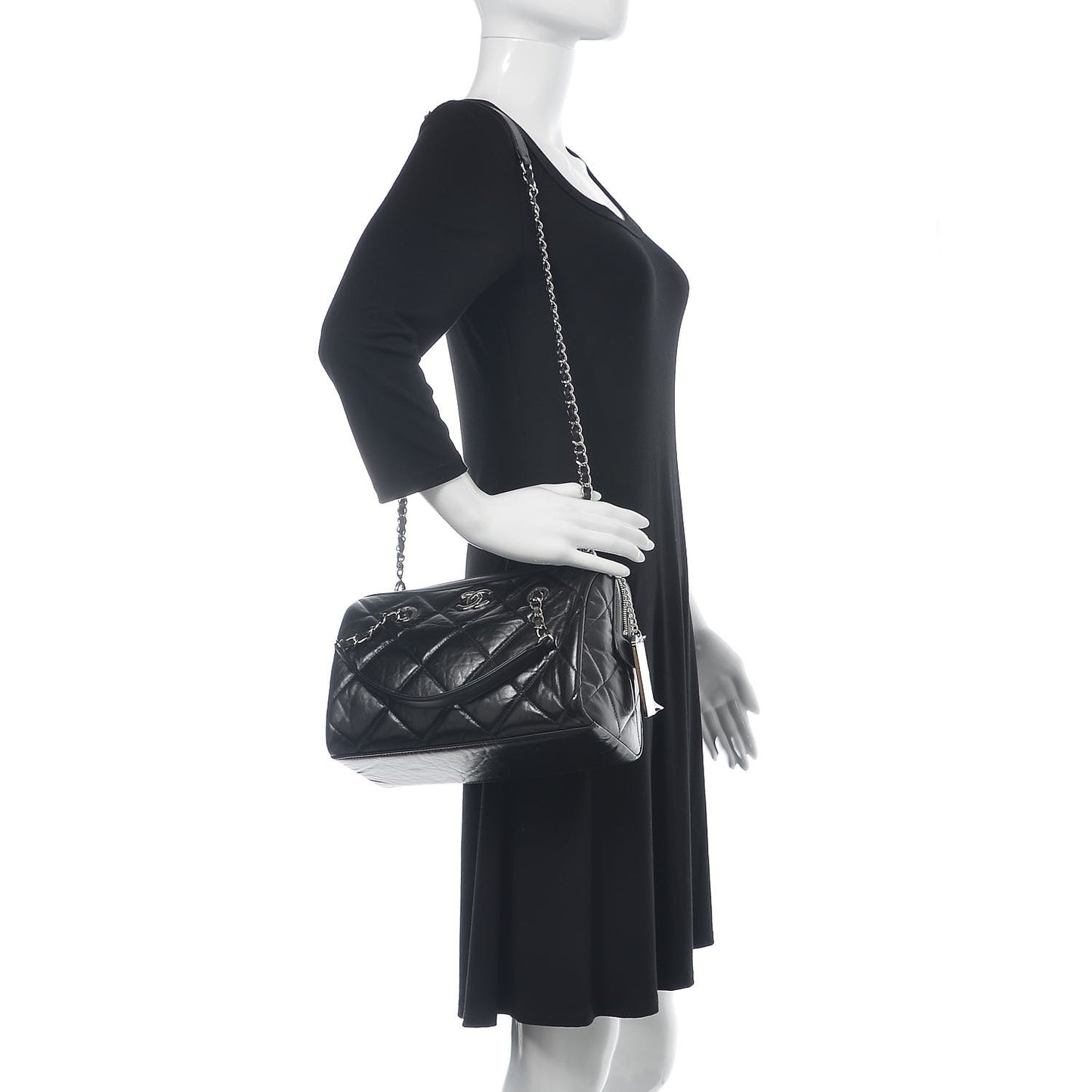 Calfskin Small Bowling Bag Black
