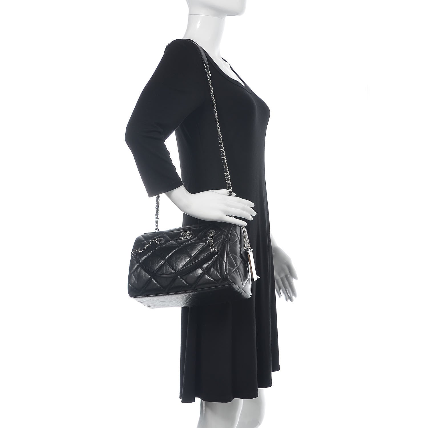 Chanel Calfskin Small Bowling Bag Black 2 of 12