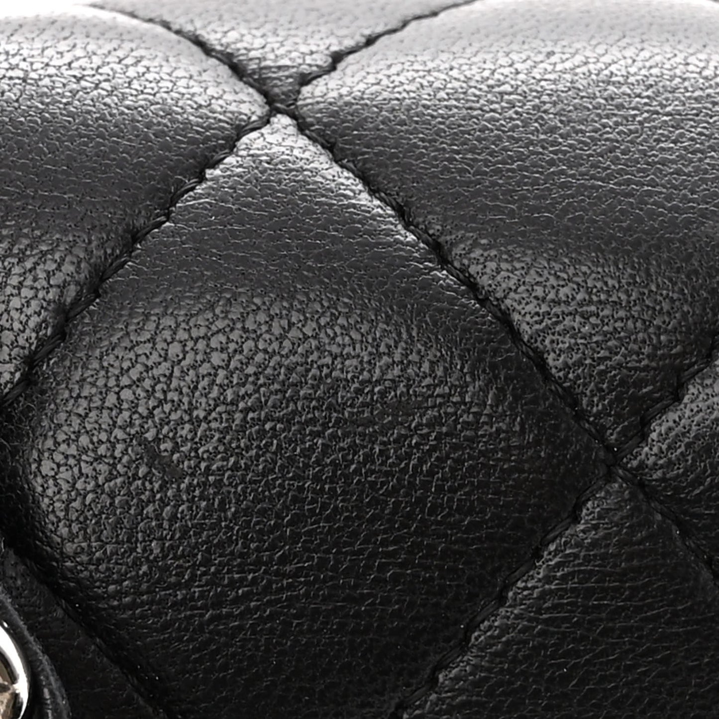 Lambskin Quilted Medium Double Flap Black