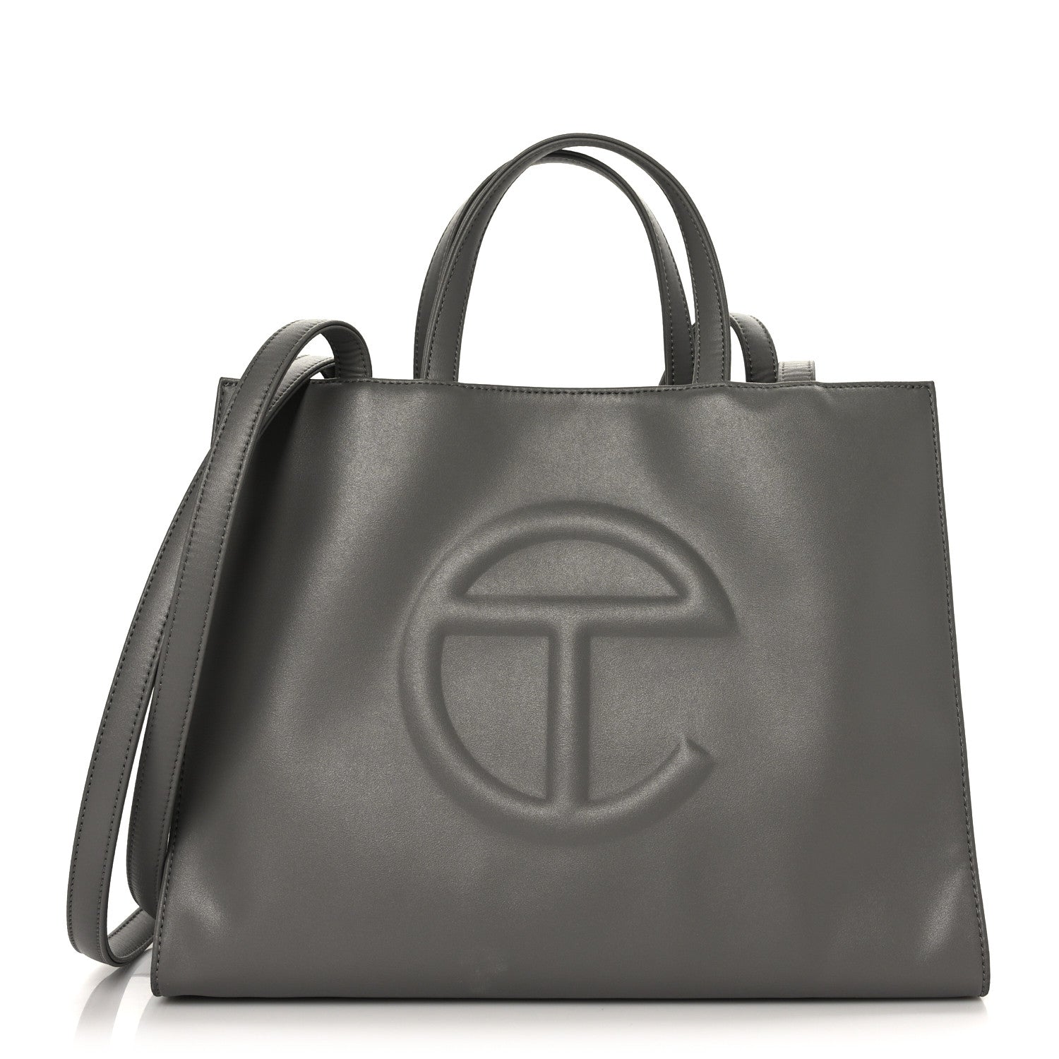 Telfar Vegan Leather Medium Shopping Bag Grey 1 of 9