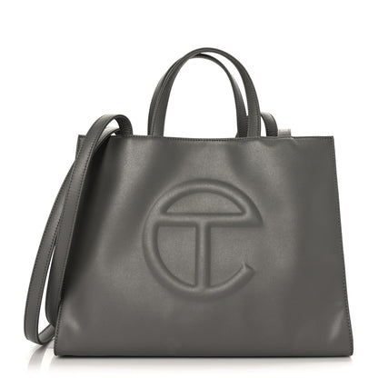 Telfar Vegan Leather Medium Shopping Bag Grey 1 of 9