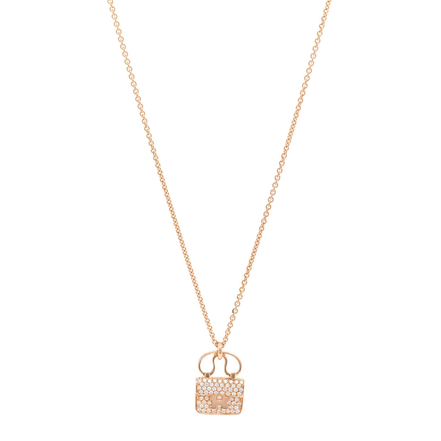 18K Rose Gold Diamond Constance Amulette Pendant Necklace