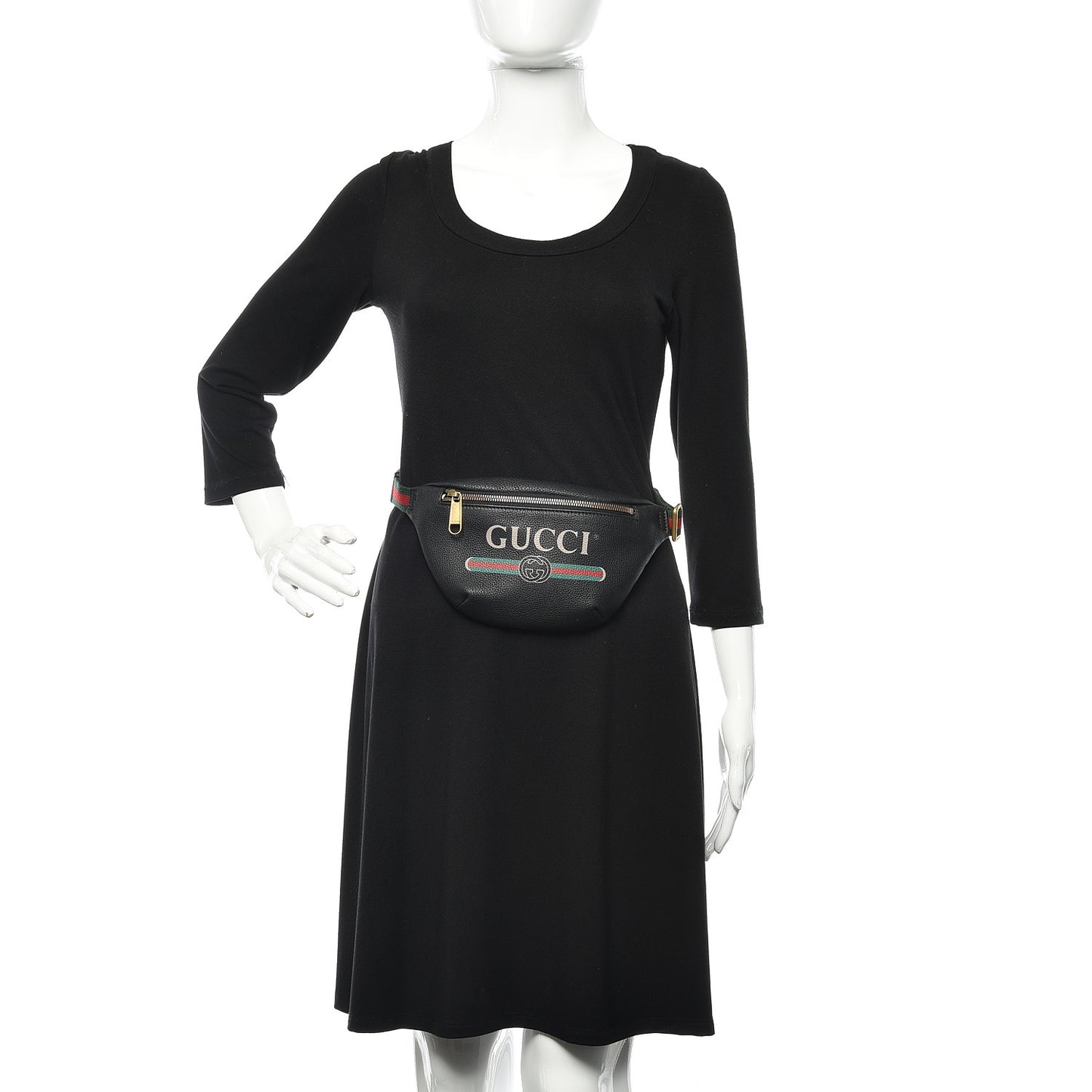 Grained Calfskin Small Logo Belt Bag Black
