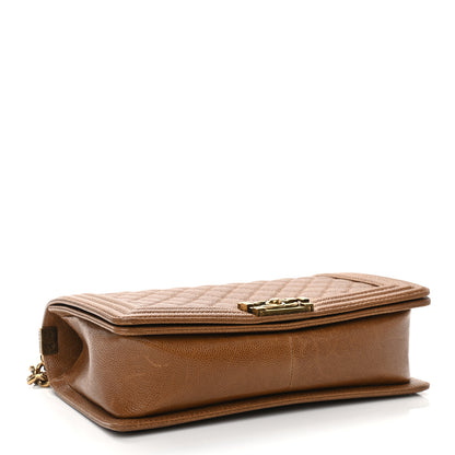 Chanel Caviar Quilted New Medium Boy Flap Light Brown 3 of 11