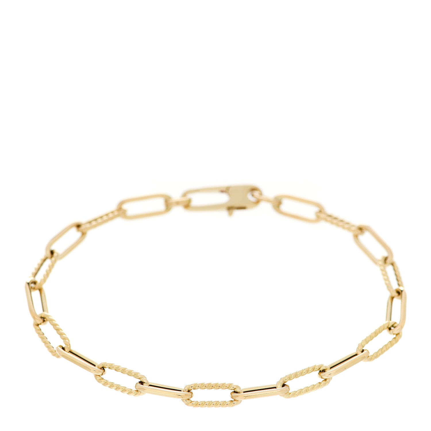 Roberto Coin 18K Yellow Gold Fluted Paper Clip Link Bracelet 1 of 3