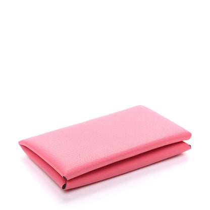Hermes Evercolor Calvi Card Case Rose Azalee 4 of 7