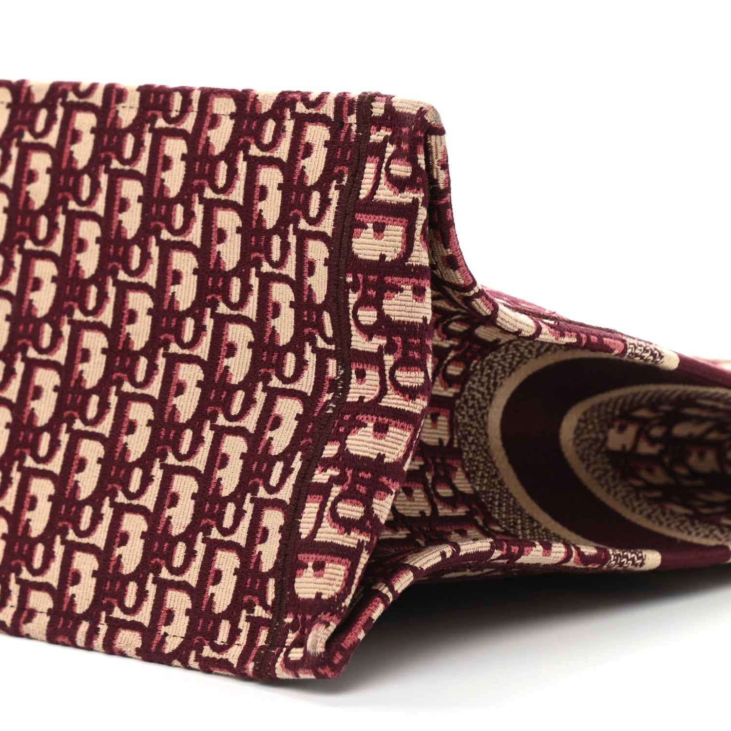 Christian Dior Oblique Large Book Tote Burgundy Multicolor 9 of 11