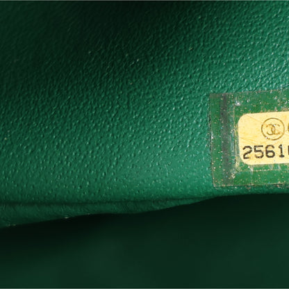 Chanel Metallic Caviar Quilted Medium Double Flap Green 9 of 11