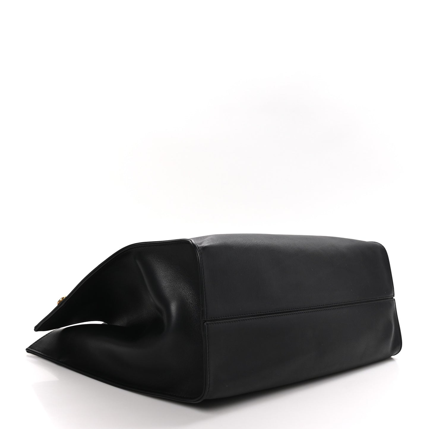 Polished Saddle Calfskin Alexia Bag Black