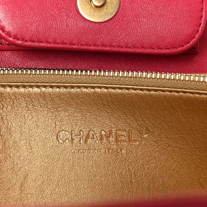 Chanel Lambskin Quilted Coco Midnight Clutch Dark Pink 6 of 9