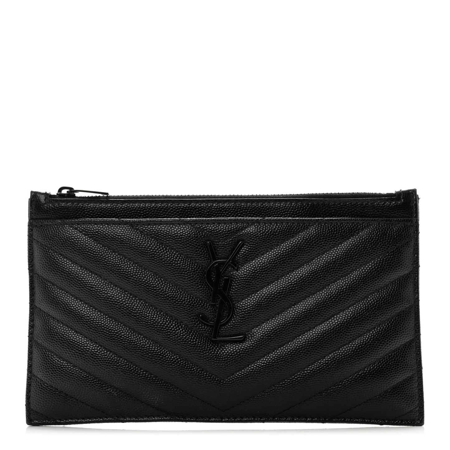 Grain De Poudre Chevron Monogram Bill Pouch Black