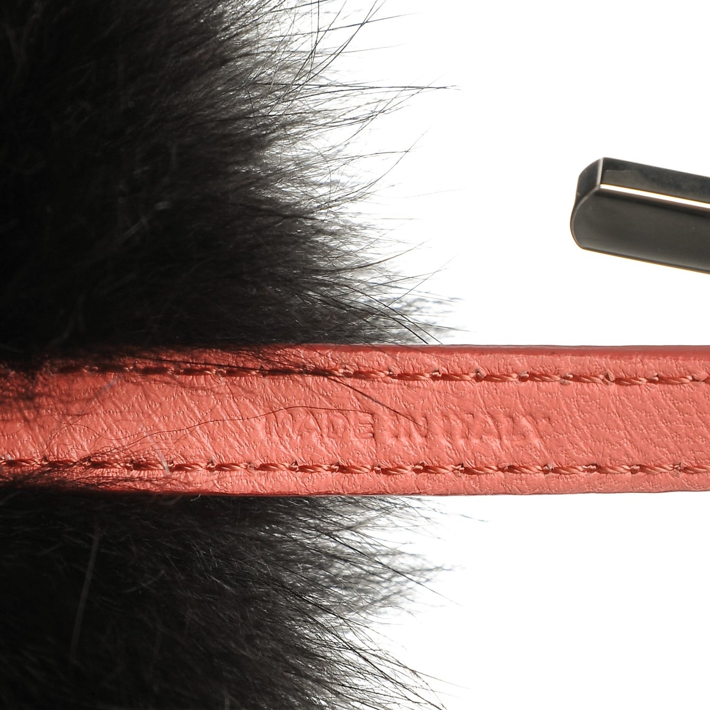 Fox Fur C ABCharm Bag Charm Pink Black