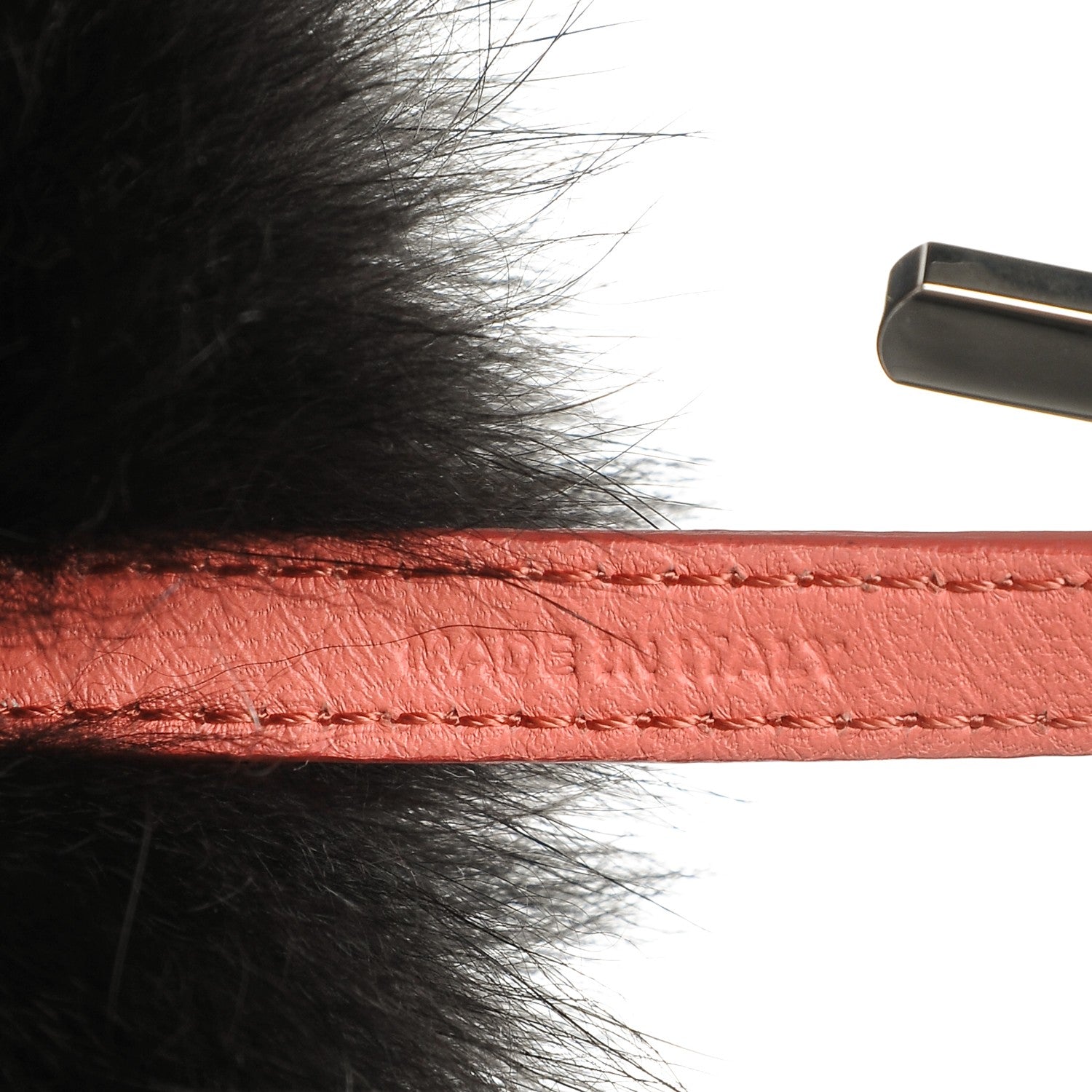 Fendi Fox Fur C ABCharm Bag Charm Pink Black 3 of 5