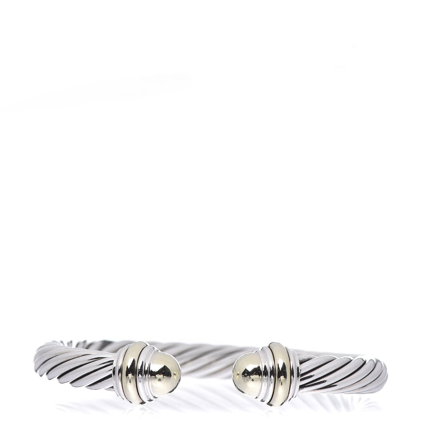 Sterling Silver 14K Yellow Gold 7mm Cable Classics Bracelet