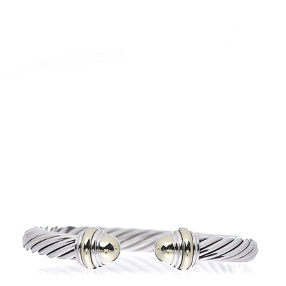 David Yurman Sterling Silver 14K Yellow Gold 7mm Cable Classics Bracelet 1 of 5