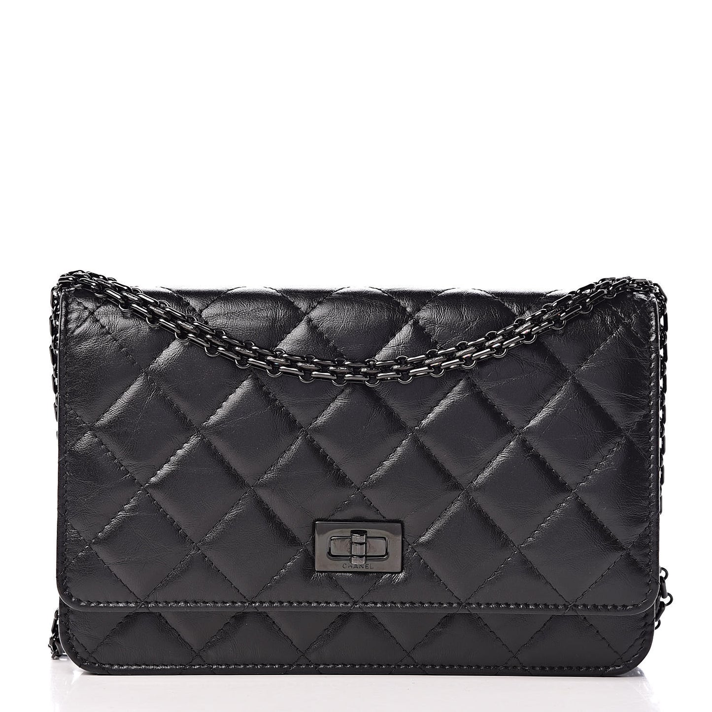 Aged Calfskin Quilted Reissue Wallet On Chain WOC So Black