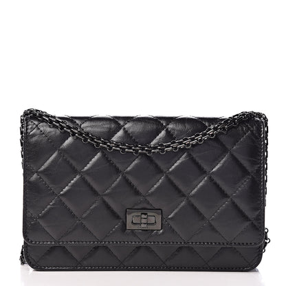 Chanel Aged Calfskin Quilted Reissue Wallet On Chain WOC So Black 1 of 12