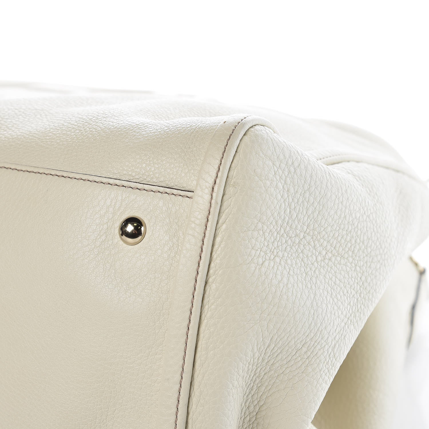 Gucci Pebbled Calfskin Large Soho Shoulder Bag Off White 9 of 10
