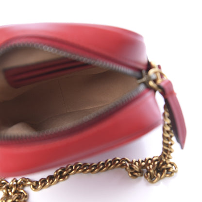 Gucci Calfskin Matelasse Mini GG Marmont Crossbody Bag Hibiscus Red 5 of 12