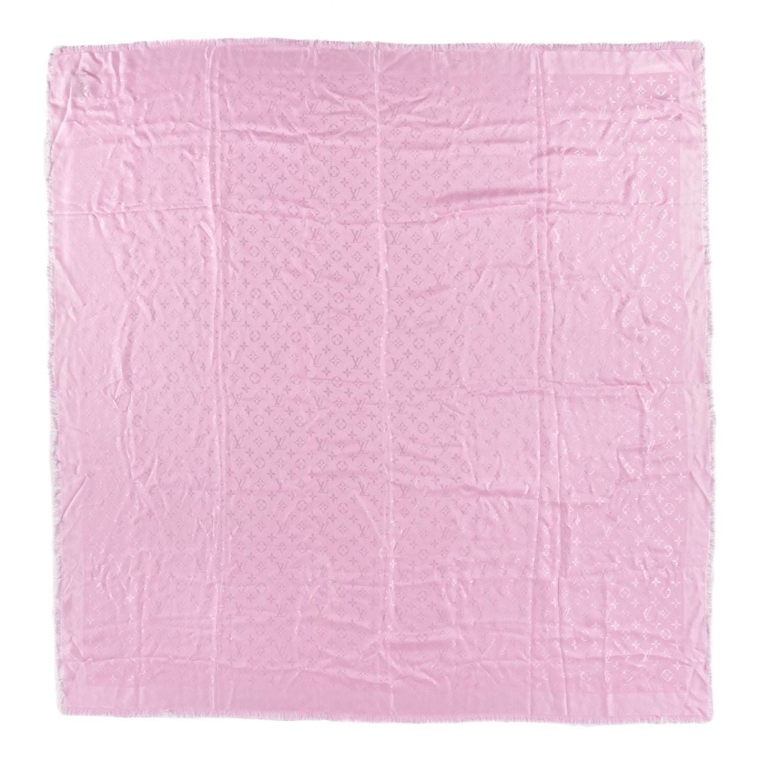 Louis Vuitton Silk Wool Monogram Shawl Velvet Rose 1 of 4