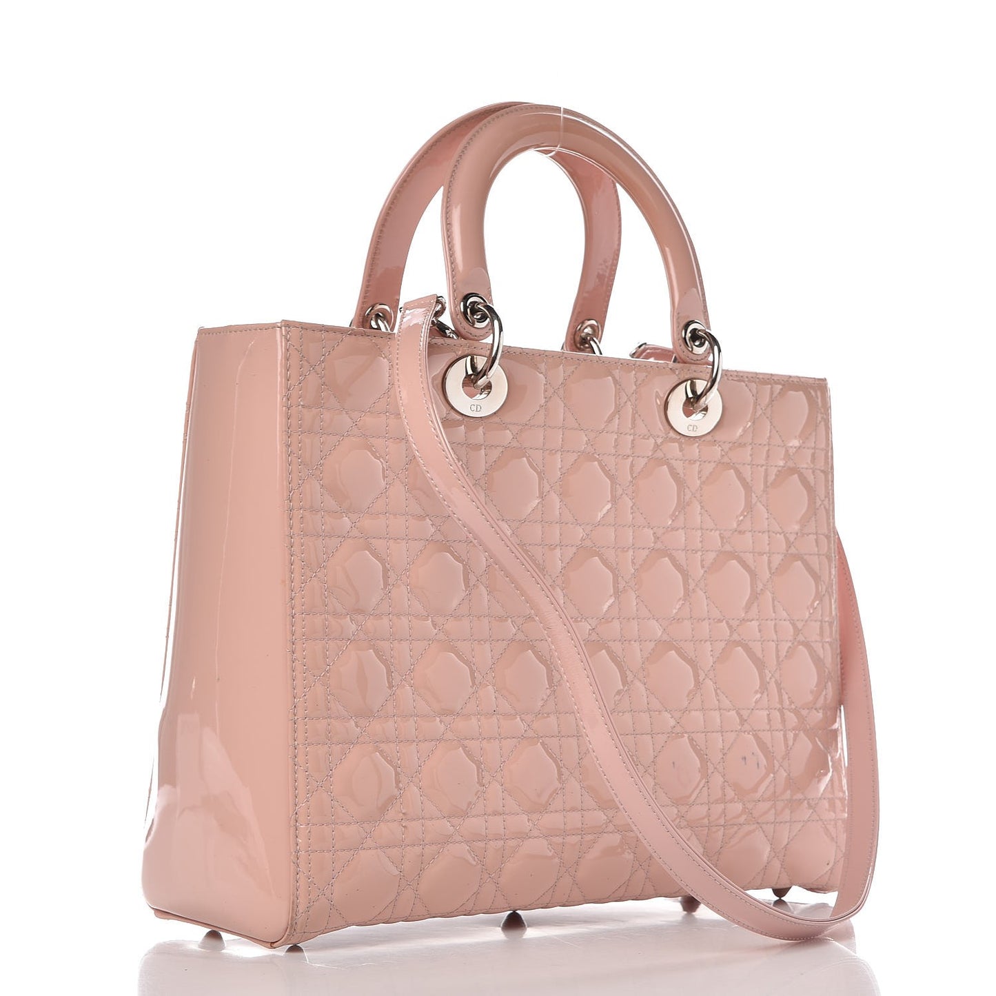 Patent Cannage Large Lady Dior Light Pink