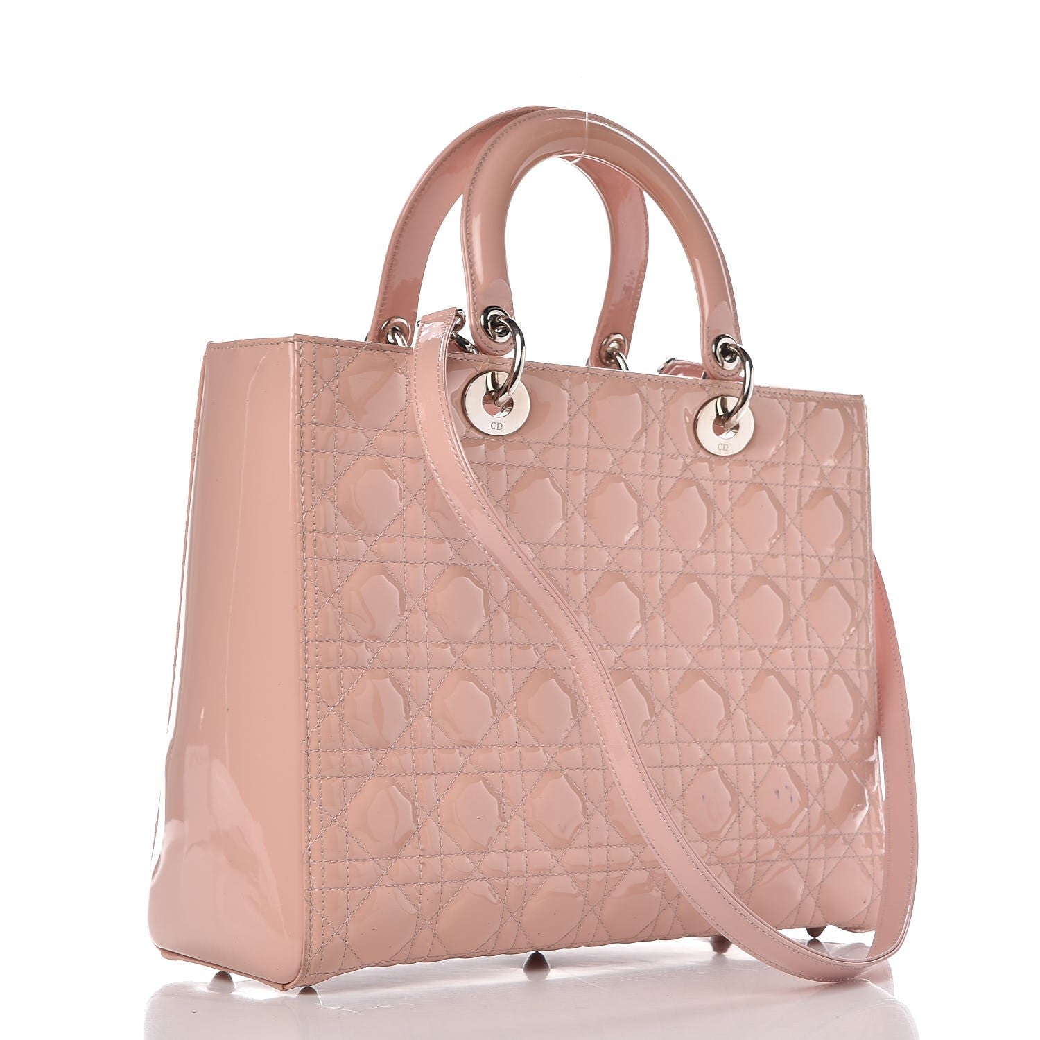 Christian Dior Patent Cannage Large Lady Dior Light Pink 4 of 14