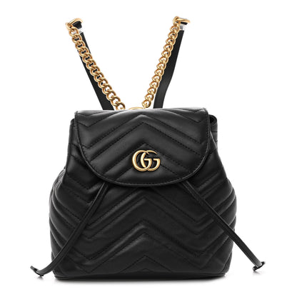 Gucci Calfskin Matelasse GG Marmont Flap Backpack Black 1 of 9