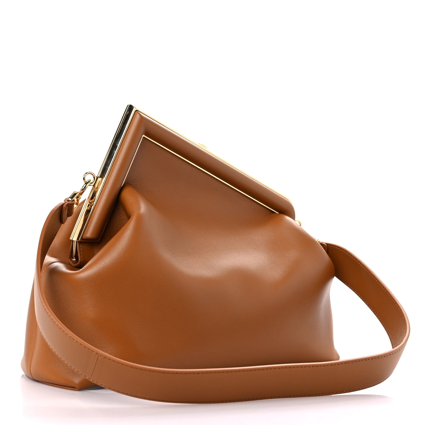 Shiny Nappa Medium Fendi First Caramello