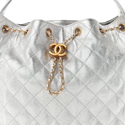 Chanel Metallic Caviar Quilted Medium Chanel 25 Handbag Silver 9 of 11