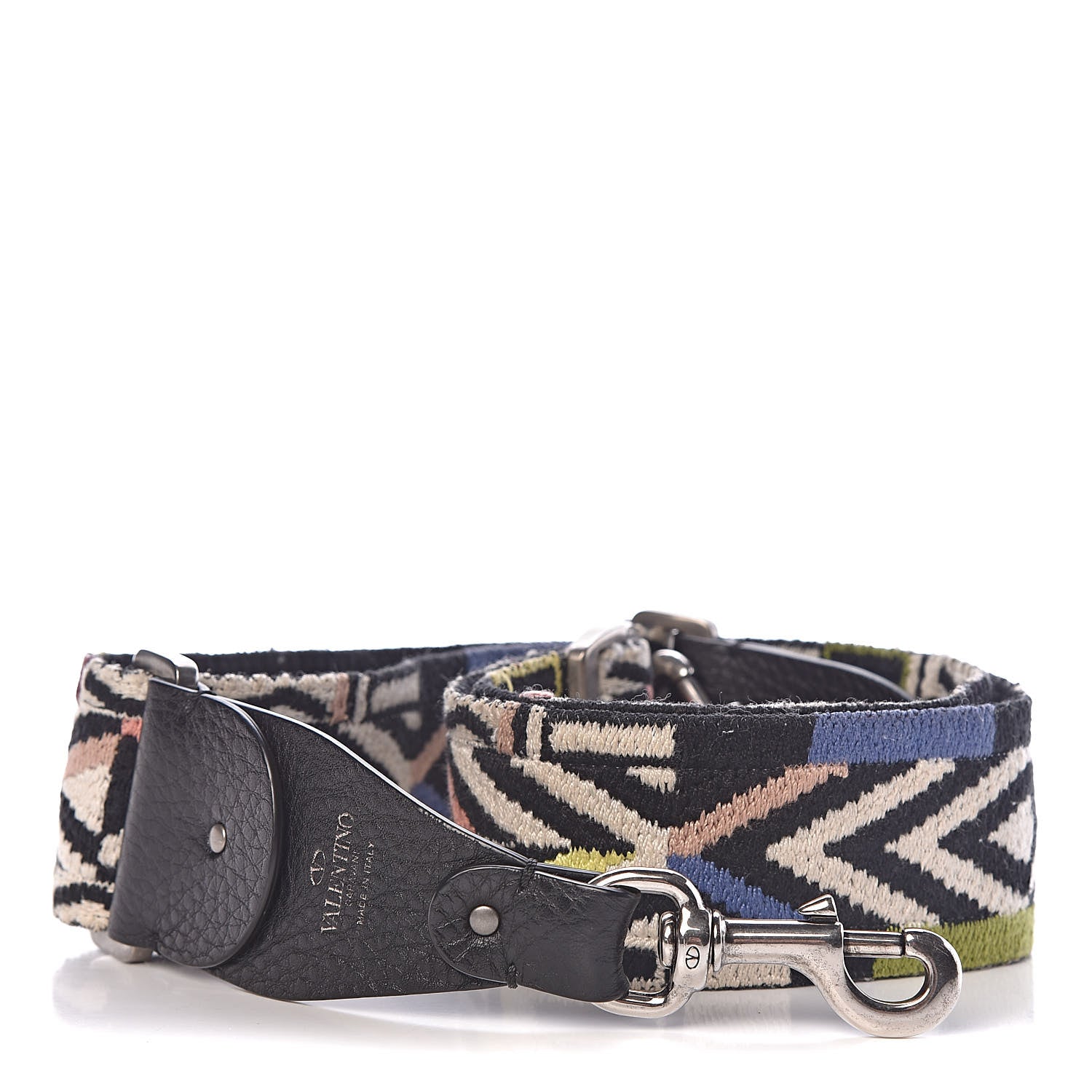 Valentino Garavani Canvas Native Couture Embroidered Rockstud Guitar Strap 1 of 5