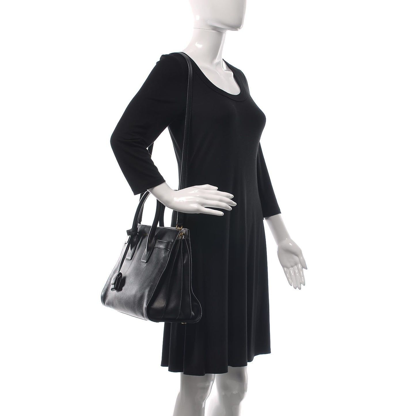 Calfskin Small Sac De Jour Black