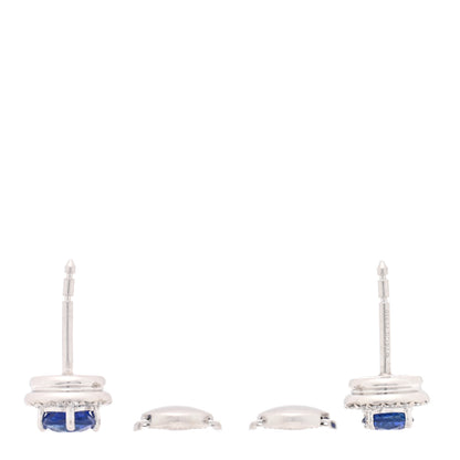 Tiffany Platinum Diamond Sapphire Soleste Earrings 3 of 5
