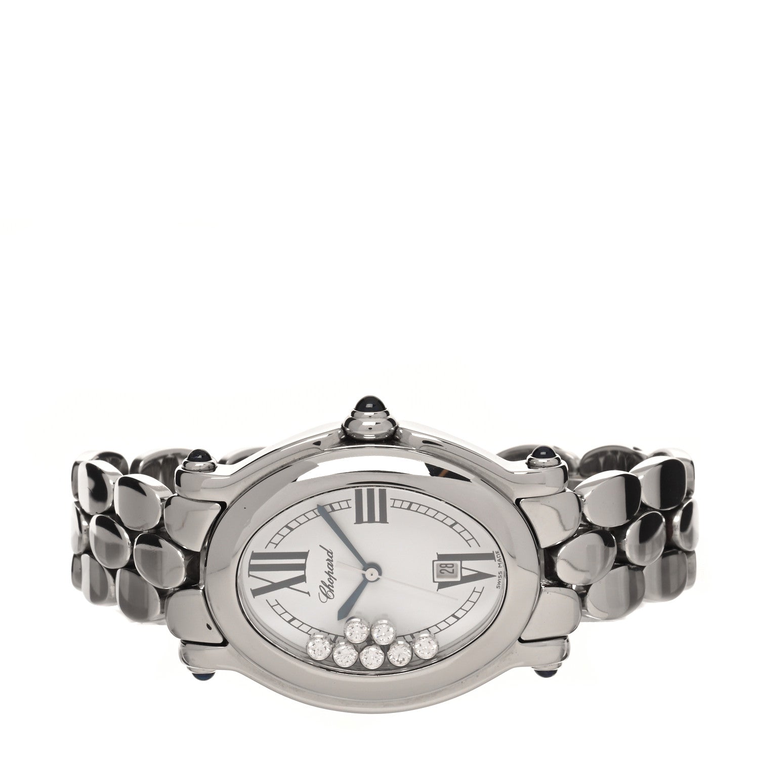 Chopard Stainless Steel 7 Diamond 31mm Oval Happy Sport Quartz Watch 2 of 4