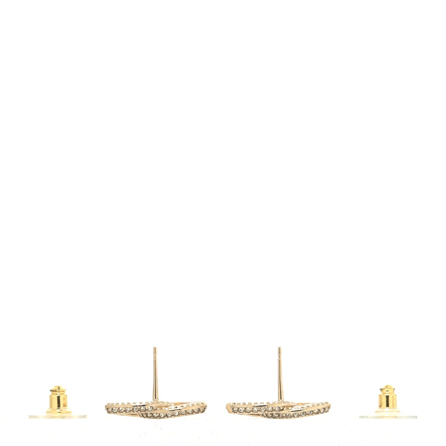 Crystal Timeless CC Earrings Light Gold