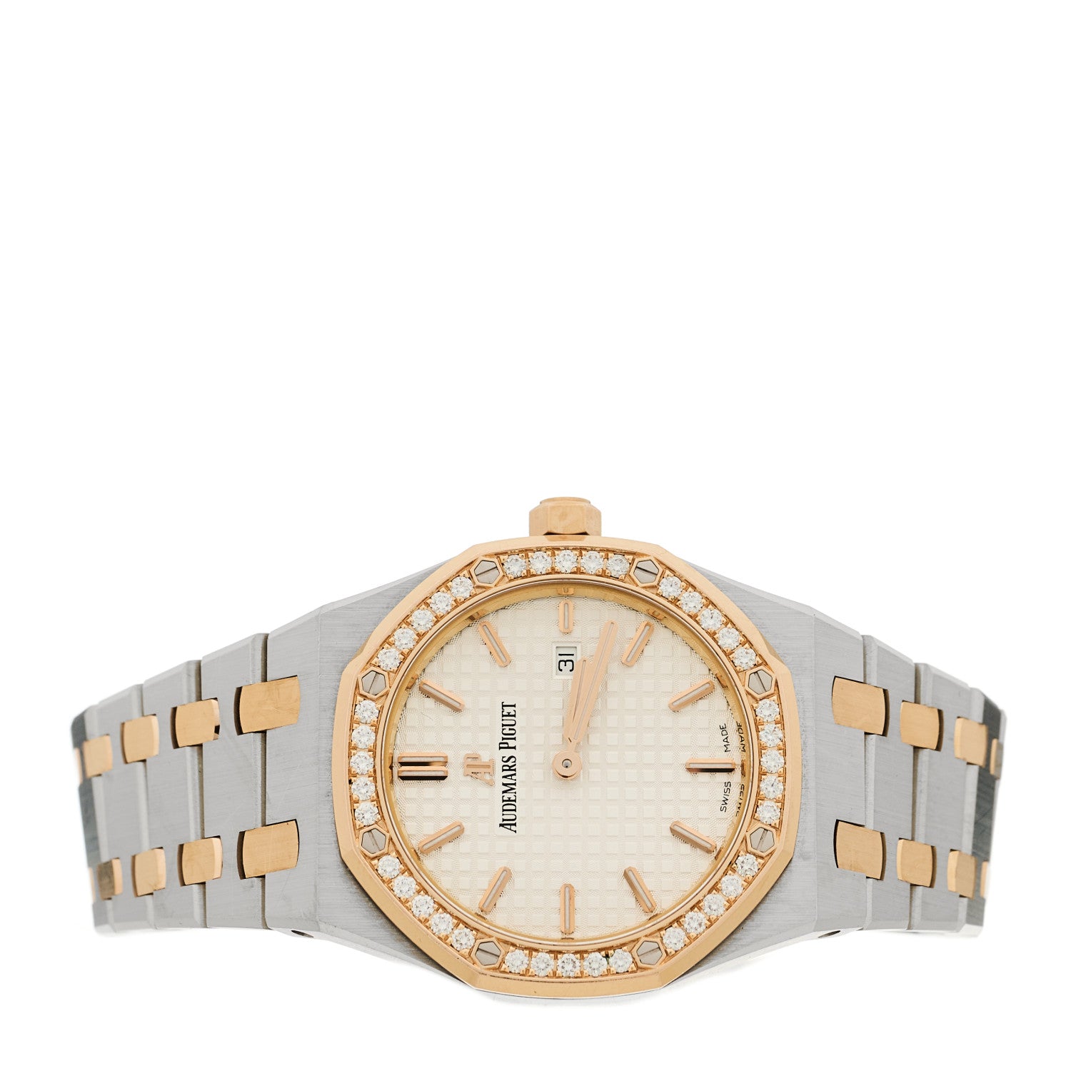 Audemars Piguet Stainless Steel 18K Rose Gold Diamond 33mm Royal Oak Quartz Watch White 67651SR.ZZ.1261SR.01 2 of 5
