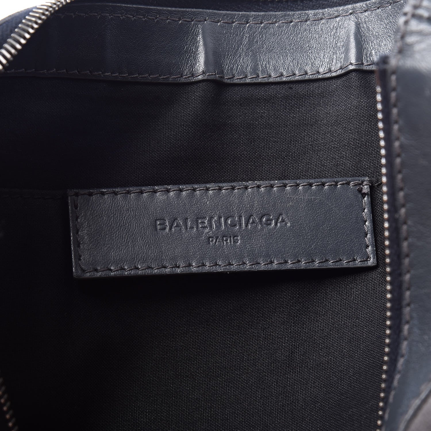 Balenciaga Cotton Canvas Calfskin Logo Clutch Ombre Grey Gradient 8 of 12