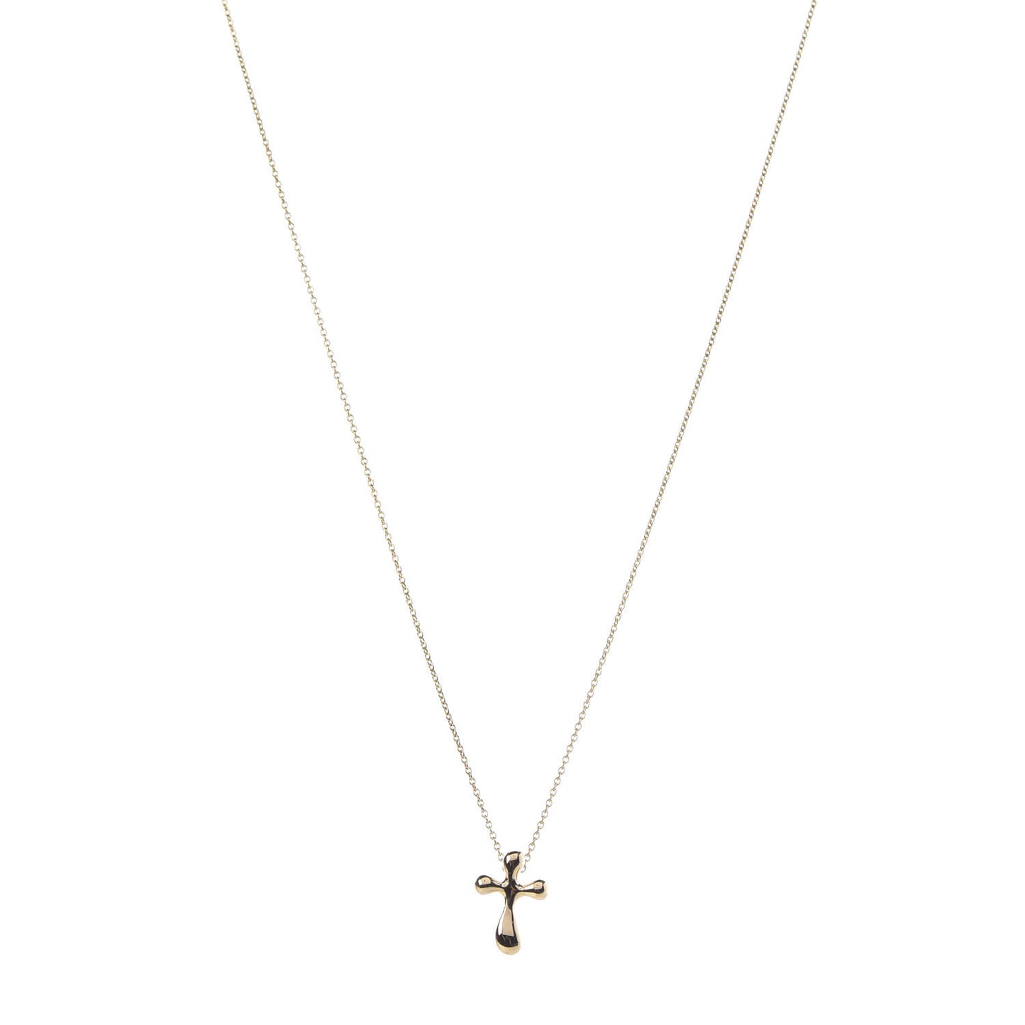 18K Yellow Gold Elsa Peretti Cross Pendant Necklace