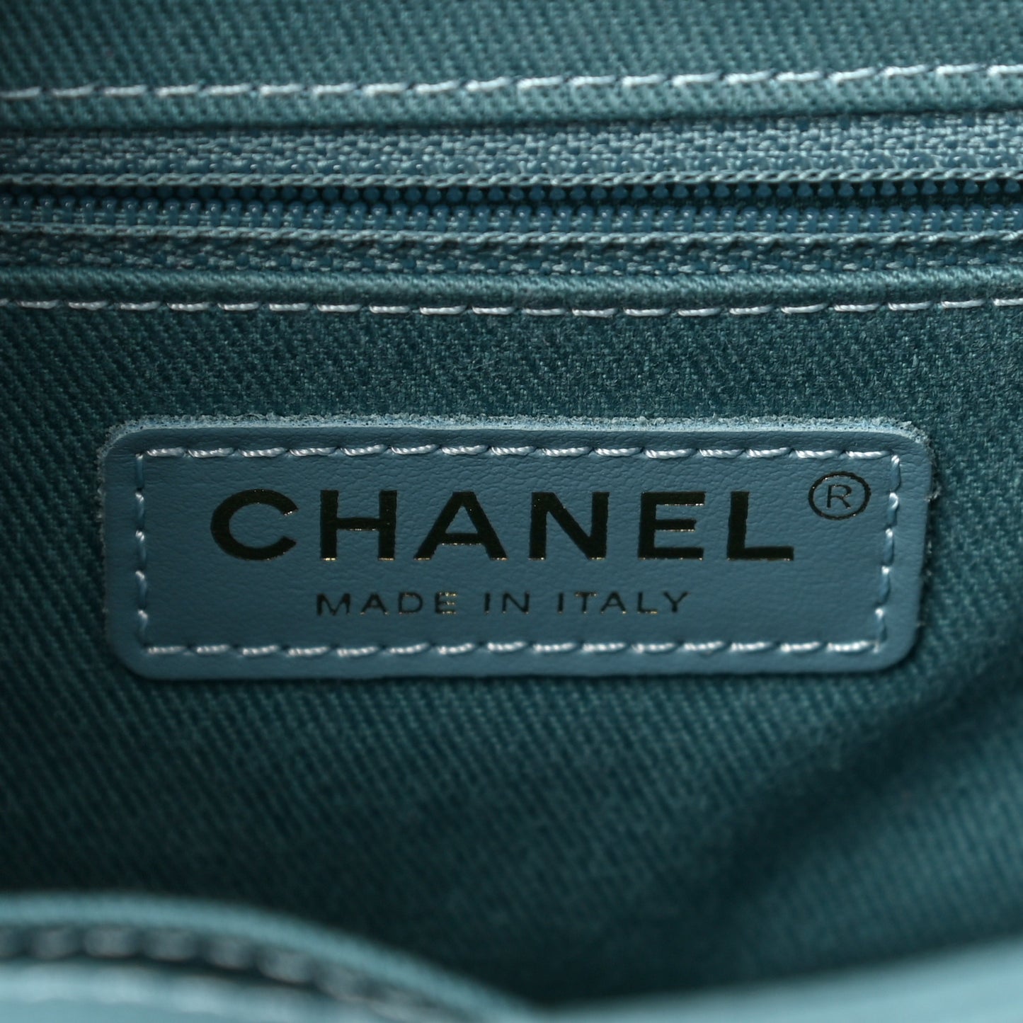 Caviar Quilted Small Business Affinity Flap Light Blue
