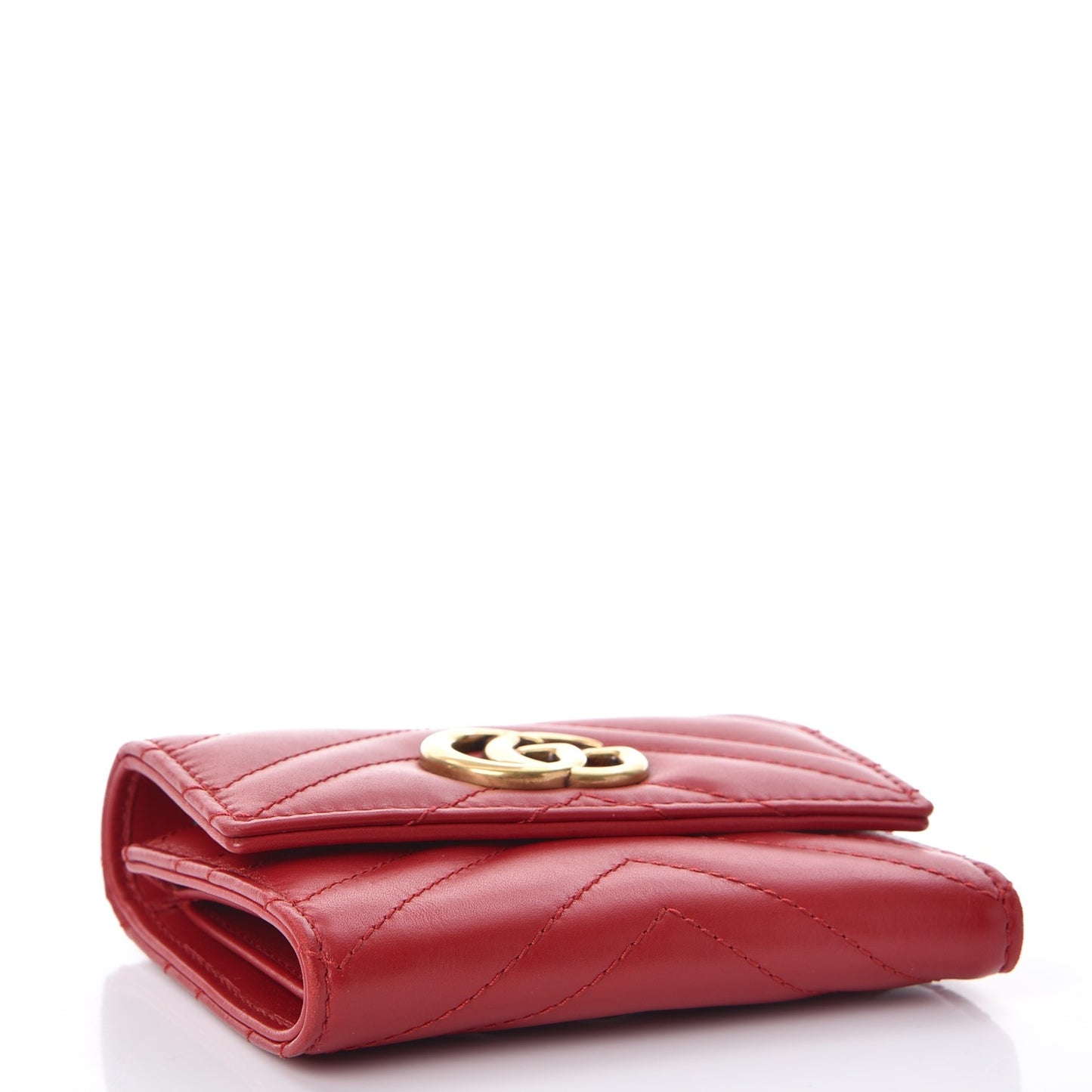 Calfskin Matelasse GG Marmont Wallet Hibiscus Red