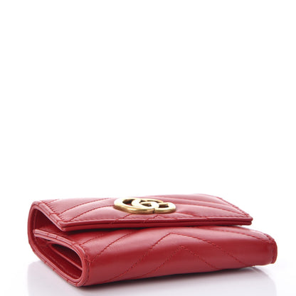 Gucci Calfskin Matelasse GG Marmont Wallet Hibiscus Red 4 of 9