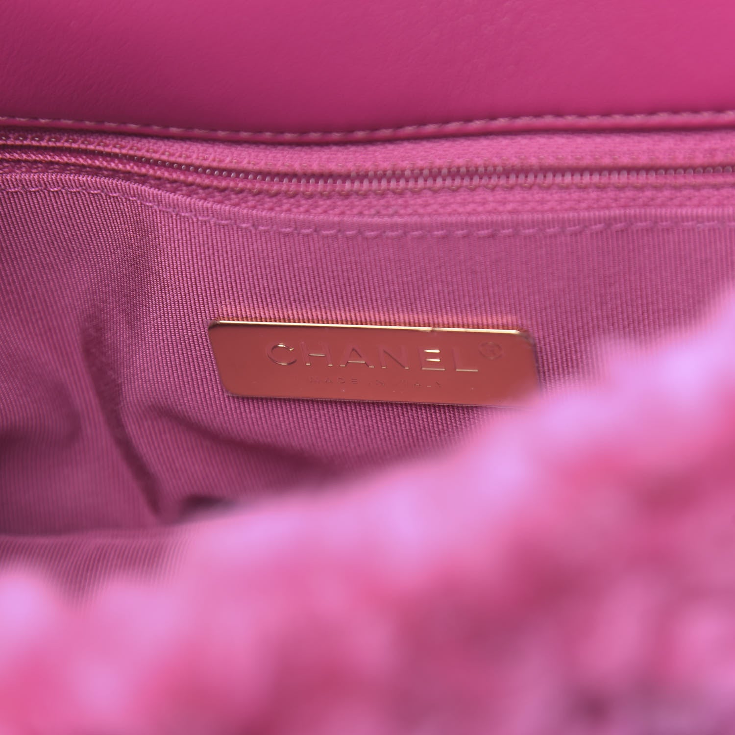 Chanel Shearling Sheepskin Medium 19 Flap Pink 6 of 11