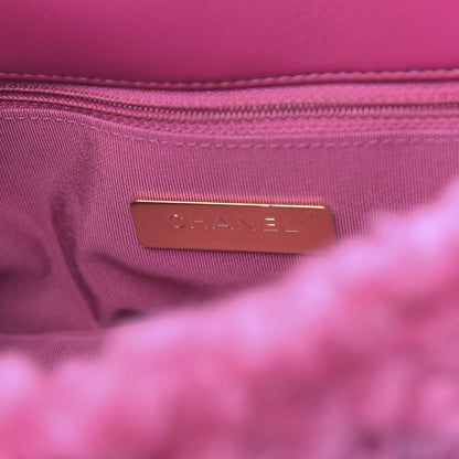 Chanel Shearling Sheepskin Medium 19 Flap Pink 6 of 11